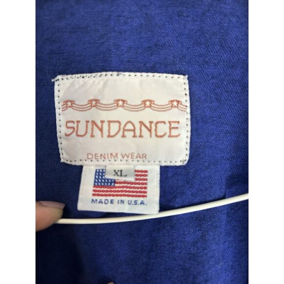 Sundance Denim Wear XL Jacket Oversized Blue Acid Wash Painted Vintage 80's - Picture 4 of 10